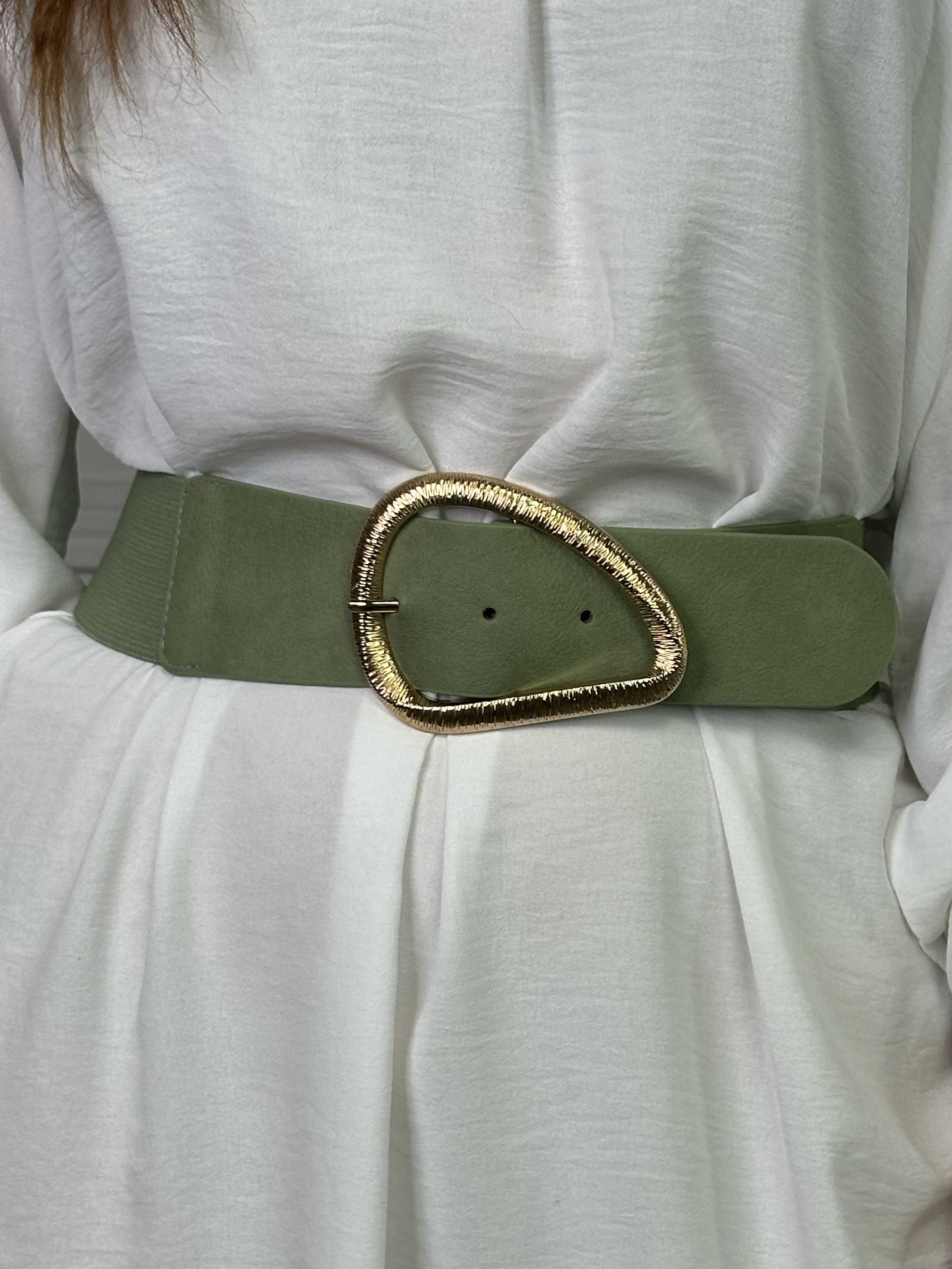 Isla - Midjebälte med elastisk linning och guldspänne